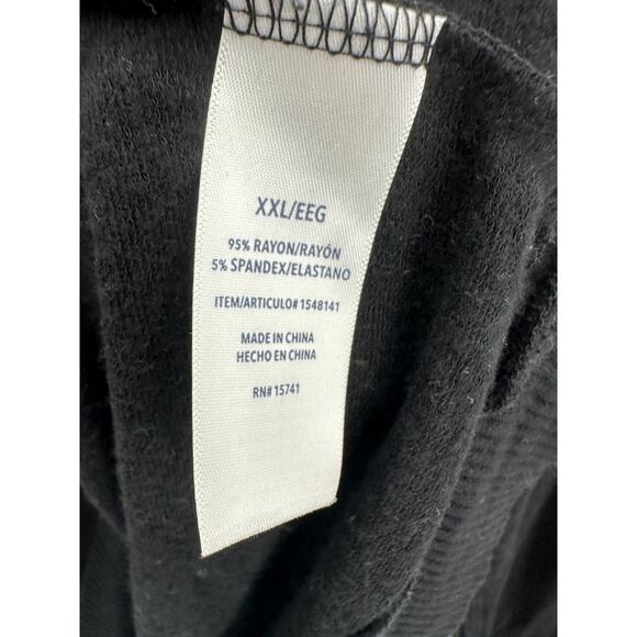 Splendid Sweater Women XXL Black Crewneck Long Sleeve Rayon Blend Stretch - Picture 6 of 8